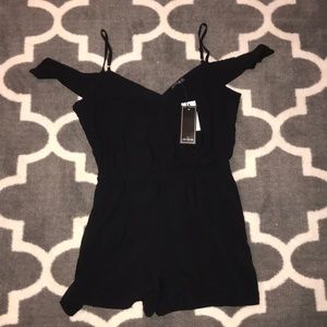 black off the shoulder romper